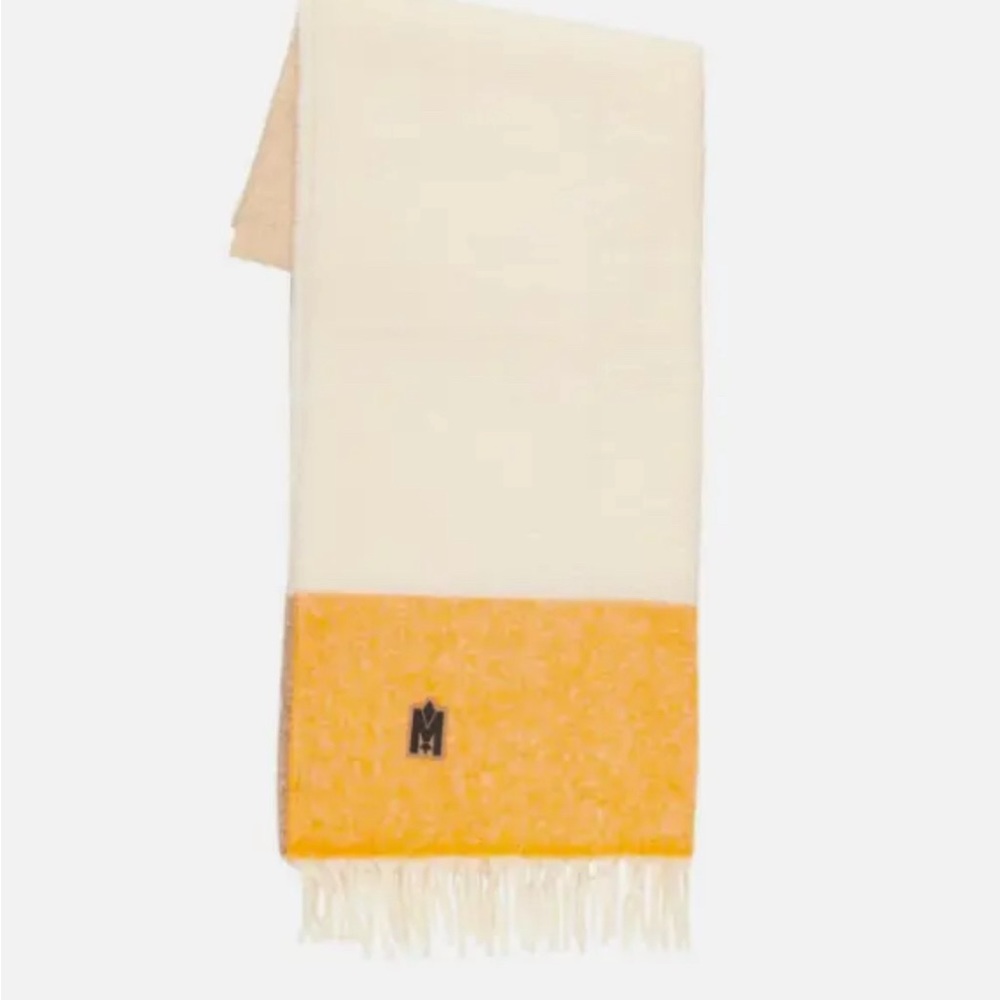 Mackage Amin Oversize Cream Multicolor Wool Blanket Scarf